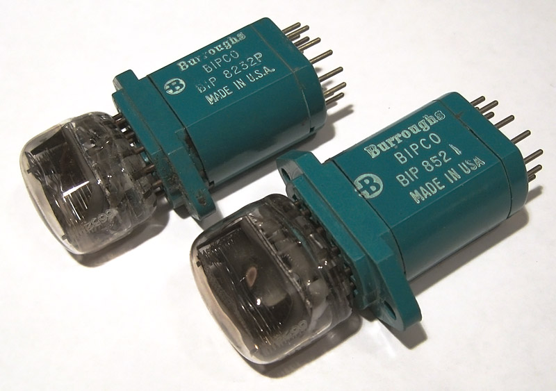 Burroughs BIP-8232 and BIP-8521 BIPCO Nixie tube modules